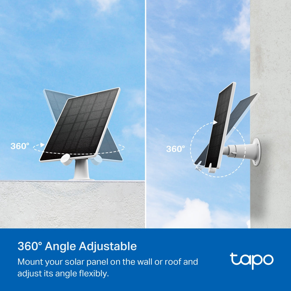 Solar Panel, Non-Stop Solar Power, Work with Battery-Powered Cam, Tapo A200