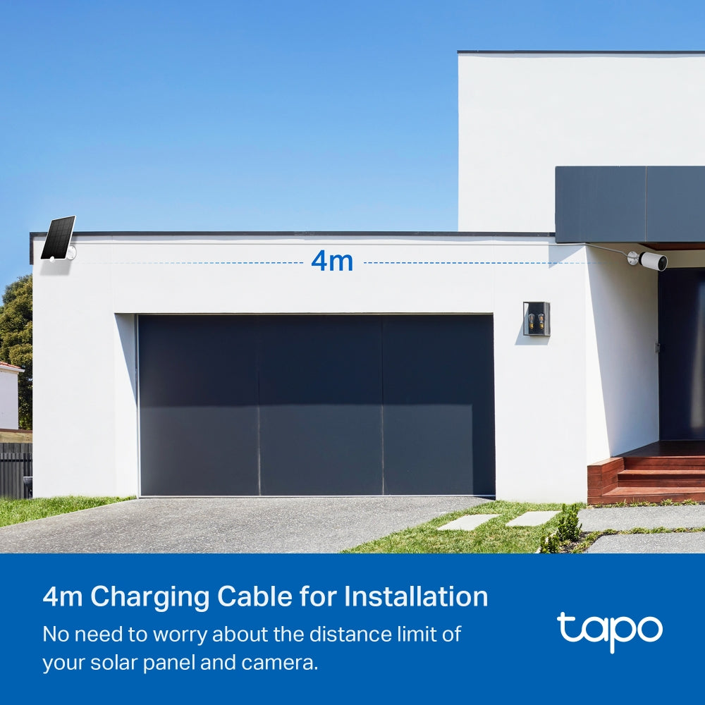 Solar Panel, Non-Stop Solar Power, Work with Battery-Powered Cam, Tapo A200