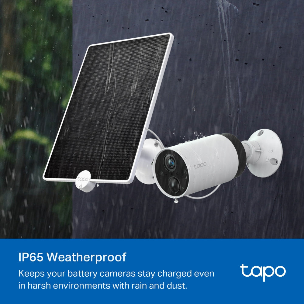 Smart Wire-Free Battery Security 1-Camera System + IP65 Weatherproof Solar Panel