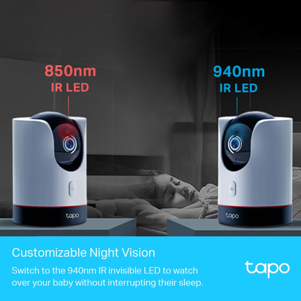 Tapo C225 Pan/Tilt Smart Security Camera 360°, 2K QHD, Starlight Sensor, Twin Pack