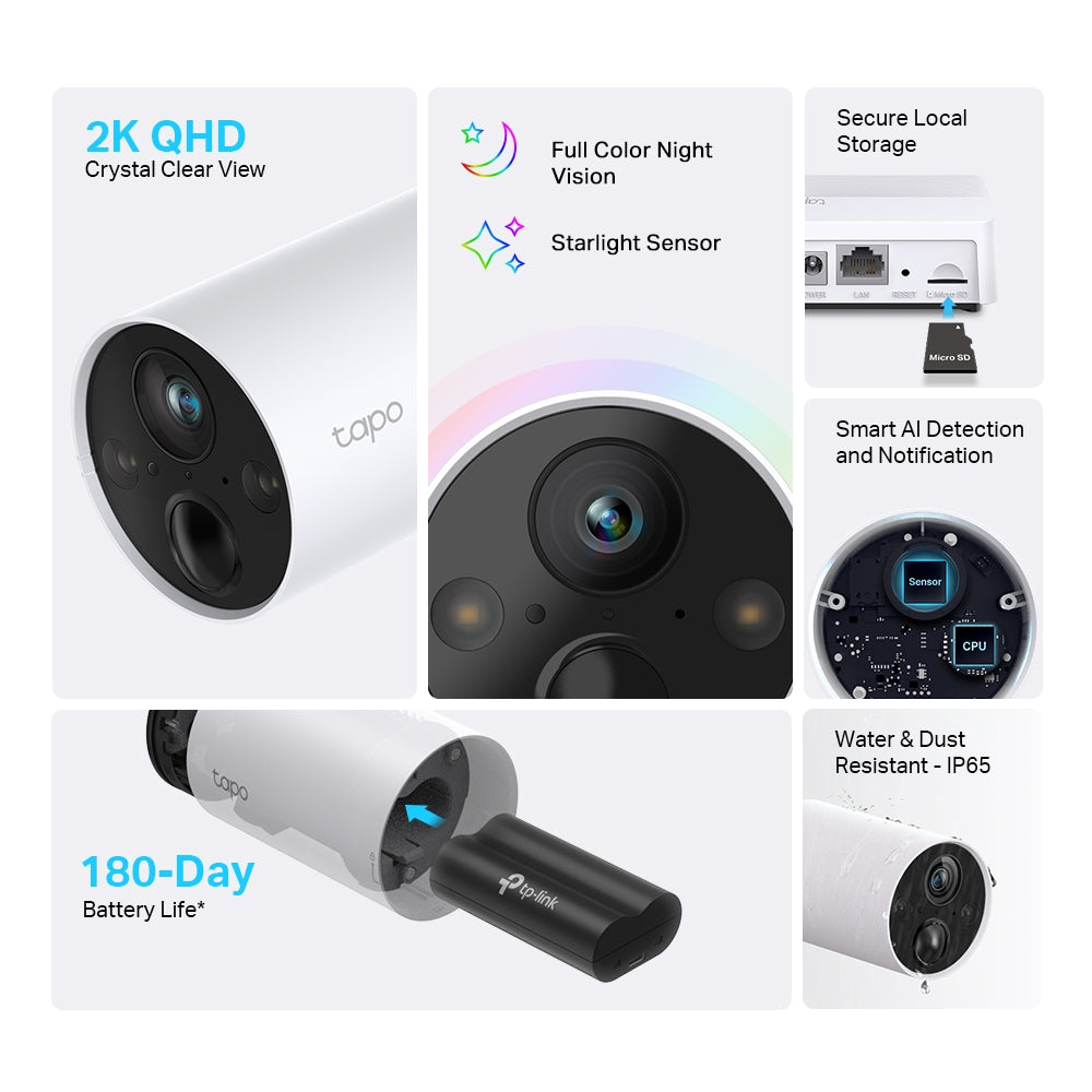 Tapo C420 Outdoor 2K QHD Wireless Battery Security Camera