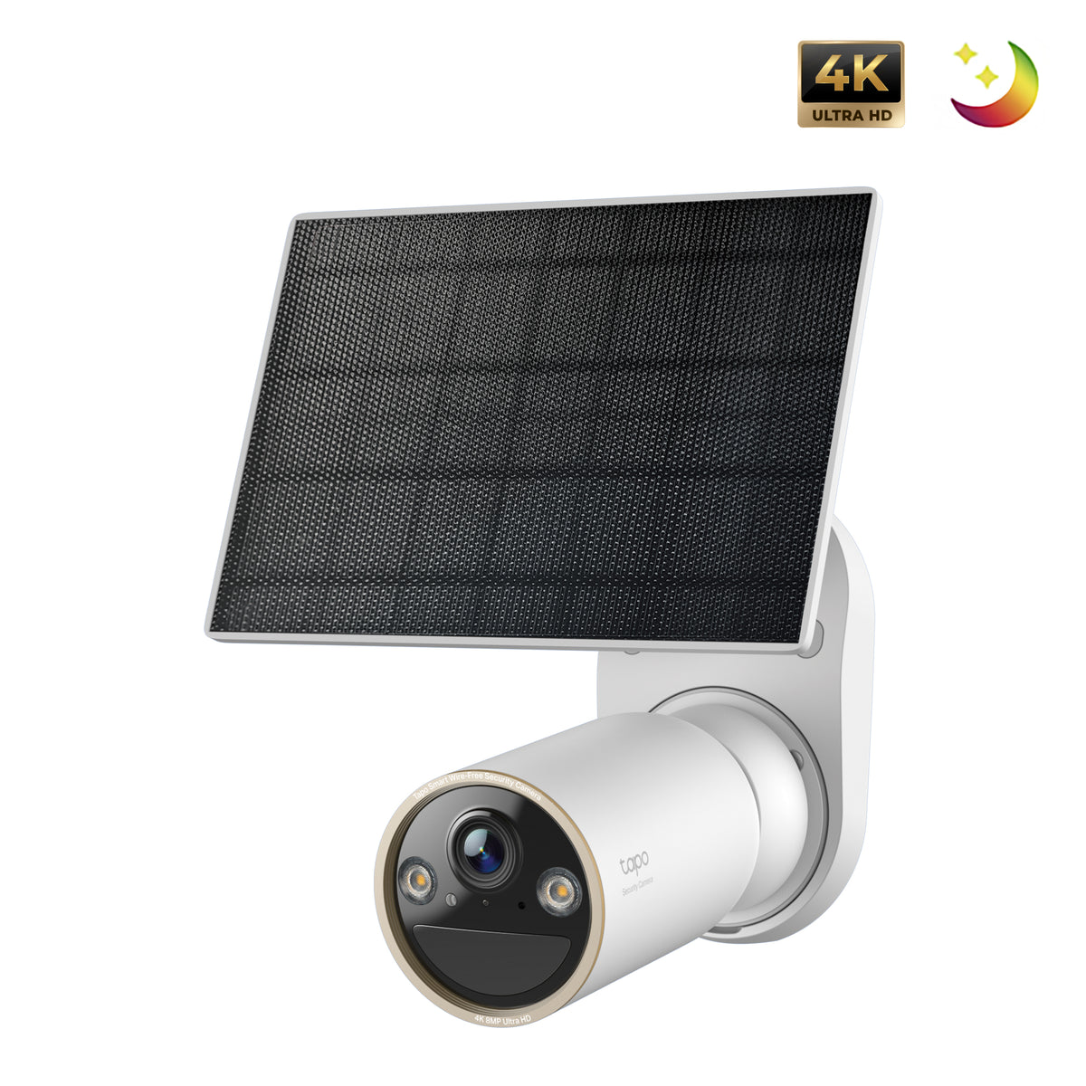 4K Clarity Solar-Powered Battery Security Camera Kit, Magnetic Cam Bas