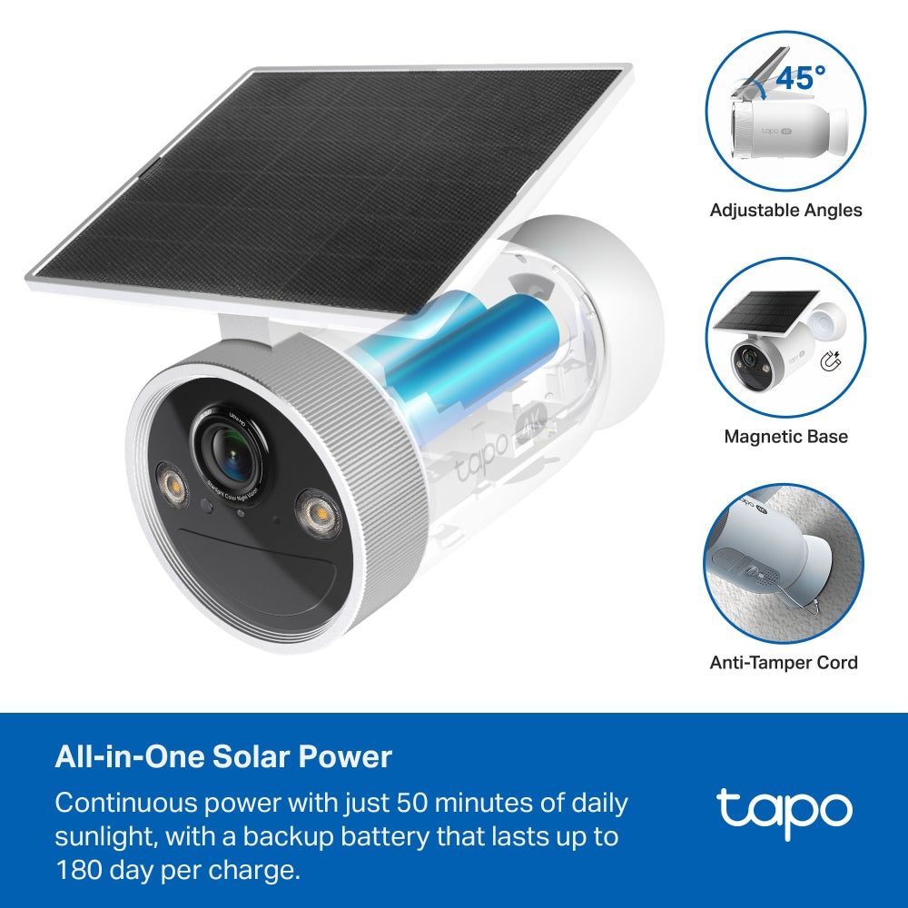 Tapo C465 Solar-Powered 4K Security Camera with Enhanced AI