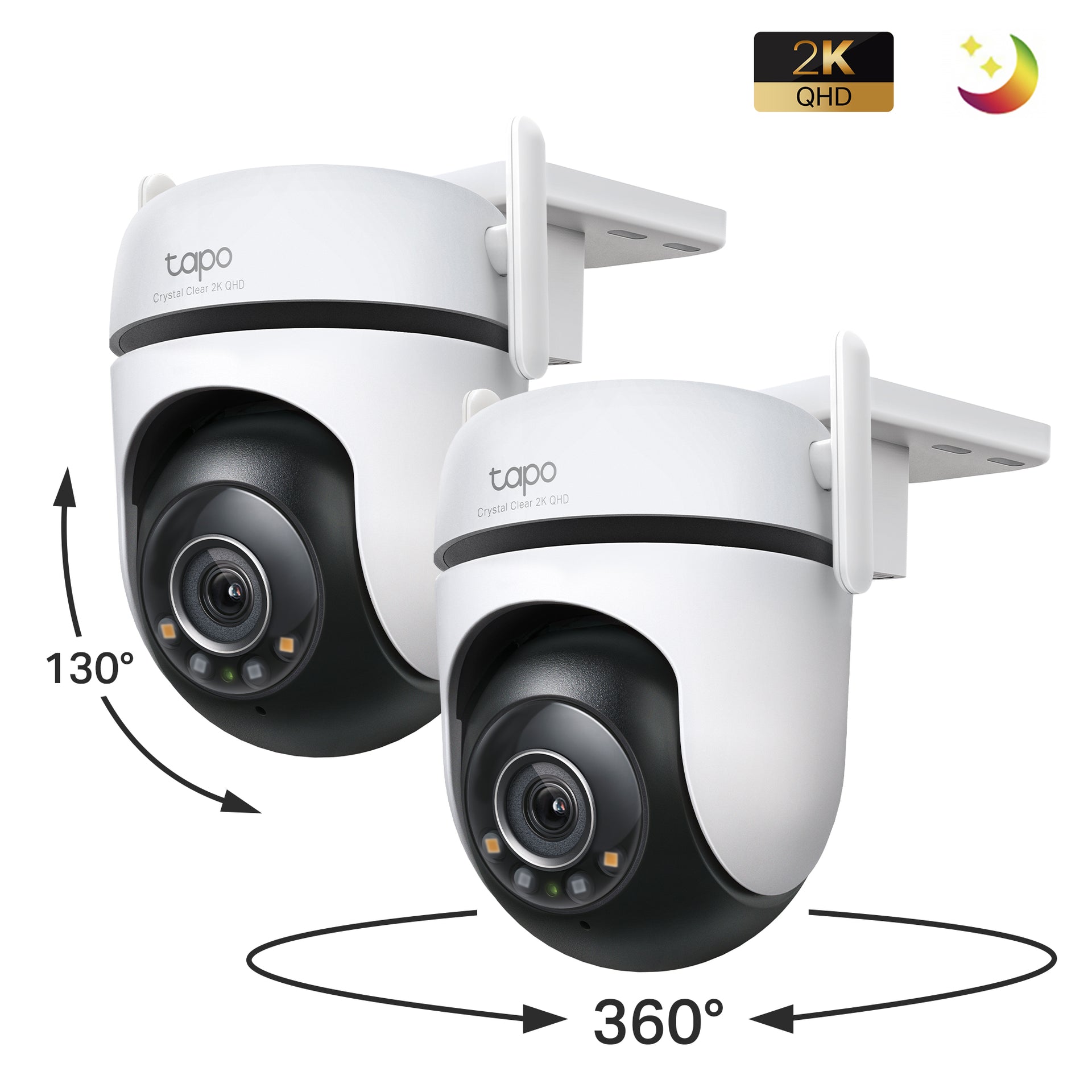Tapo C520WS 2K Outdoor Pan Tilt Zoom Security Camera Twin Pack
