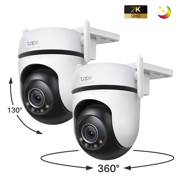 Tapo C520WS 2K Outdoor Pan/Tilt/Zoom Security Camera Twin Pack
