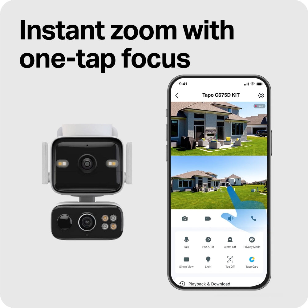 Tapo C675D KIT 4K Solar-Powered Dual-Lens Pan/Tilt Security Camera Kit