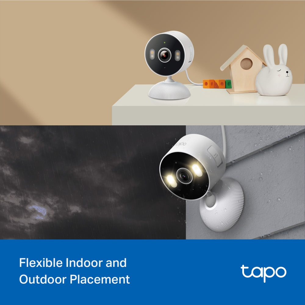 Indoor/Outdoor Wi-Fi Cam, 2K 3MP, Colour Night Vision, Magnetic base, Tapo C113