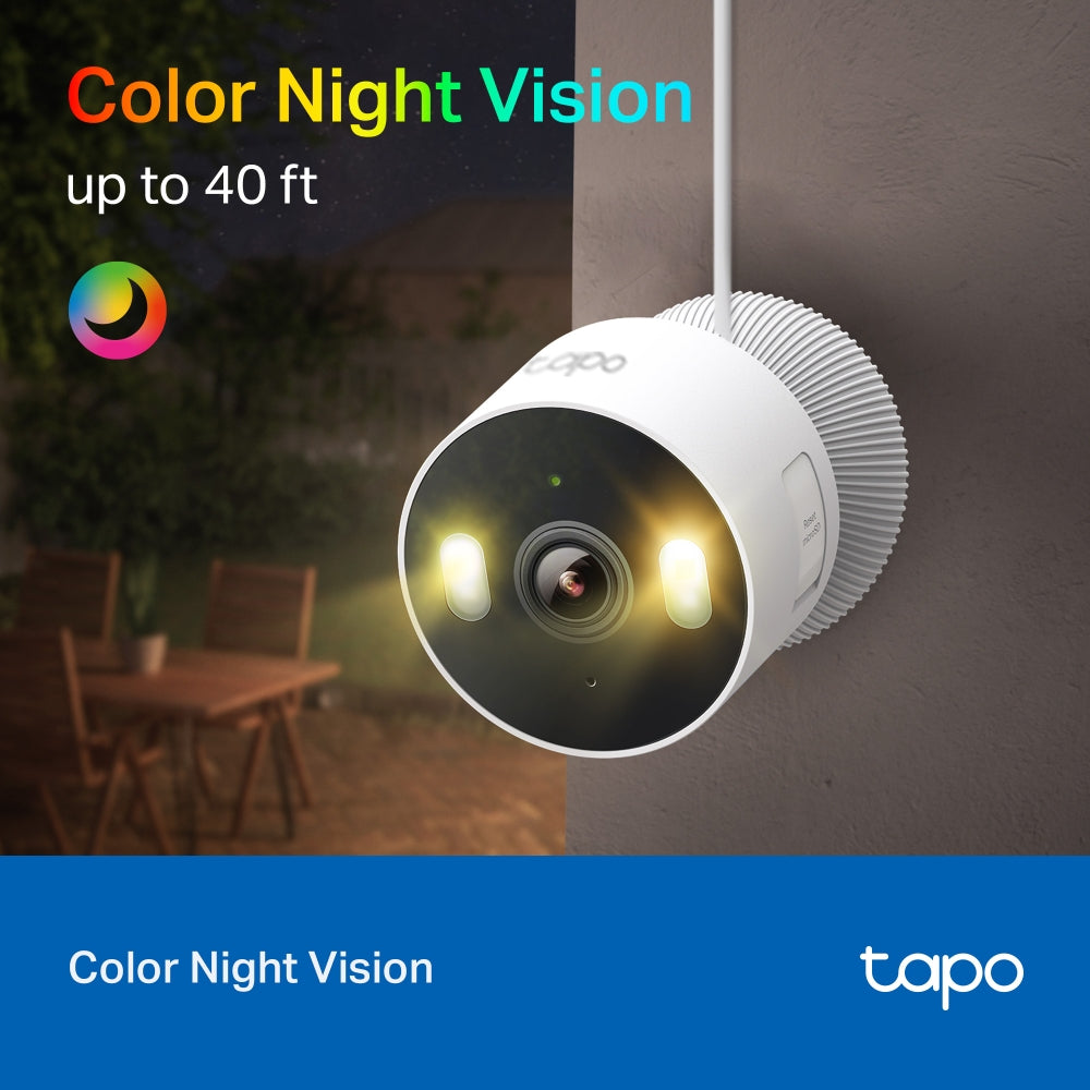 Indoor/Outdoor Wi-Fi Cam, 2K 3MP, Colour Night Vision, Tapo C113