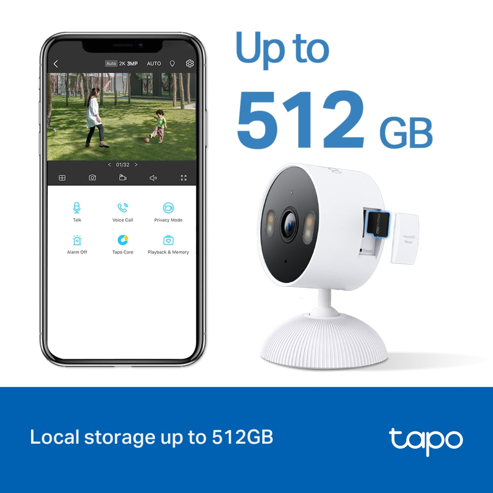 Indoor/Outdoor Wi-Fi Cam, 2K 3MP, Colour Night Vision, Magnetic base, Tapo C113