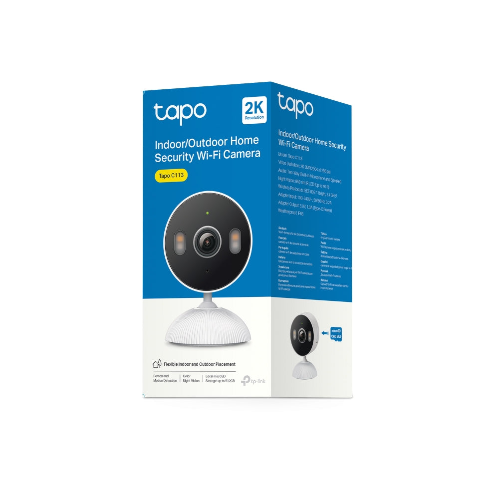 Indoor/Outdoor Wi-Fi Cam, 2K 3MP, Colour Night Vision, Magnetic base, Tapo C113