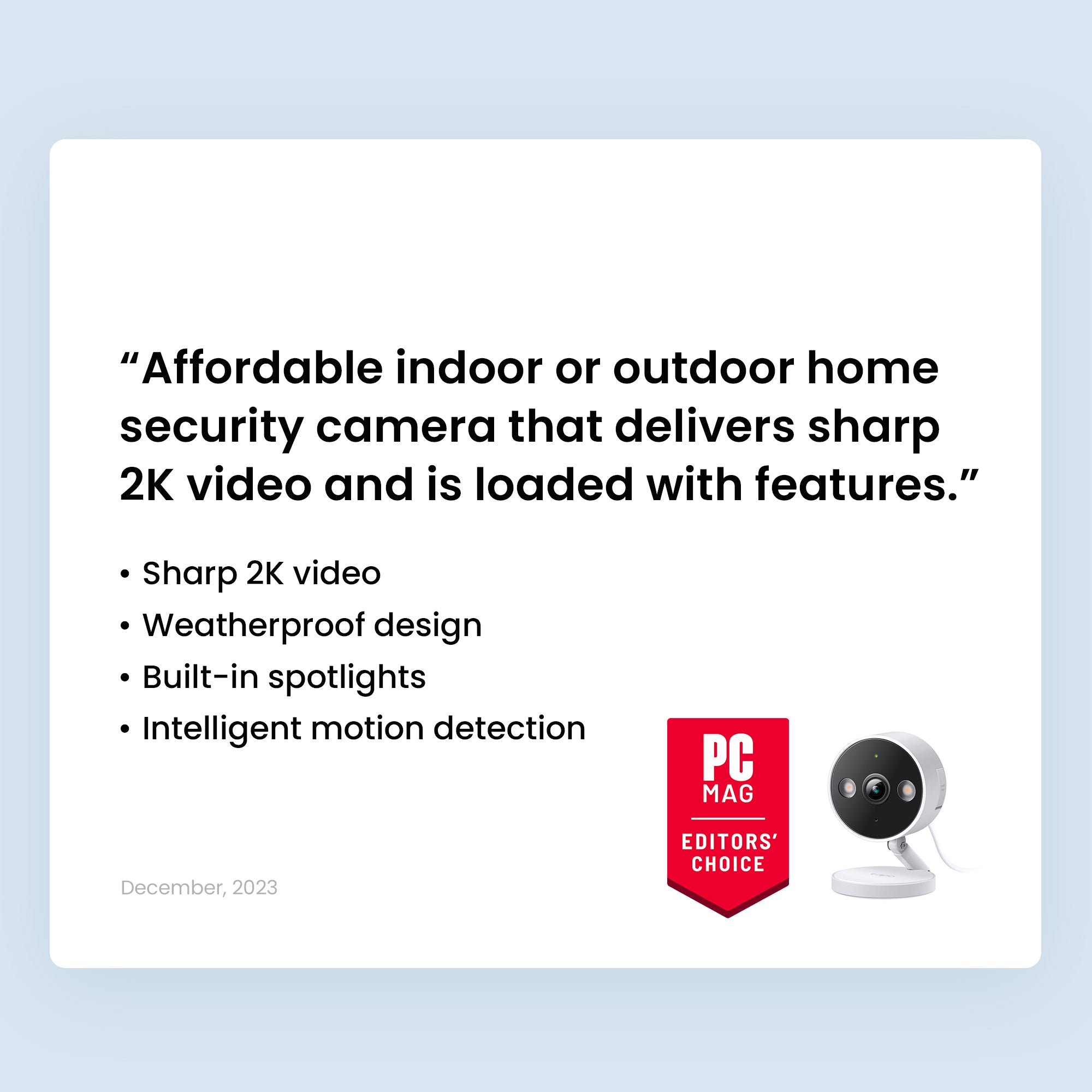 Tapo C120 Indoor/Outdoor 2K Wi-Fi Security Camera with Magnetic Base