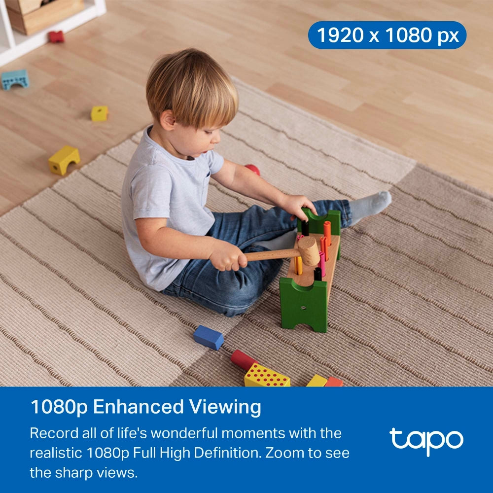 Tapo C201 Indoor 1080P Wi-Fi Security Camera with Pan/Tilt/Zoom, Black