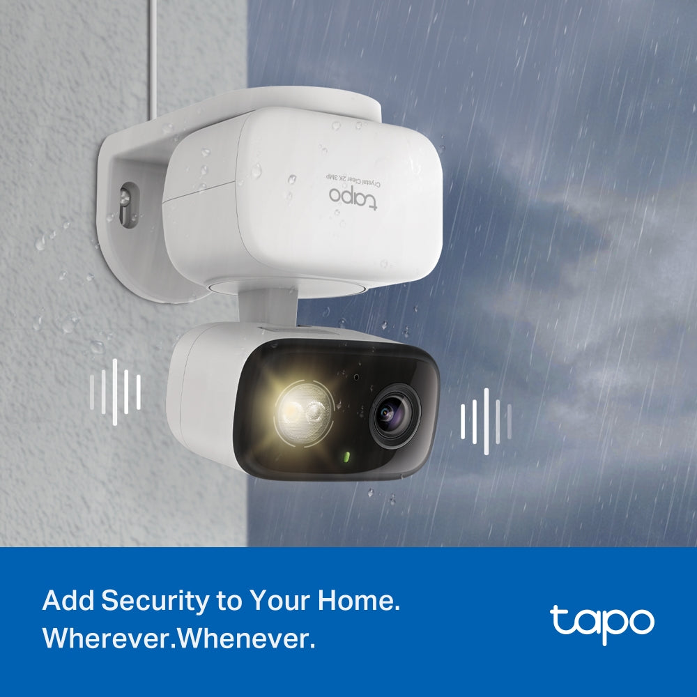 New Indoor/Outdoor Pan Tilt Wi-Fi Camera, 2K 3MP, Full-Colour Night Vision, Tapo C216