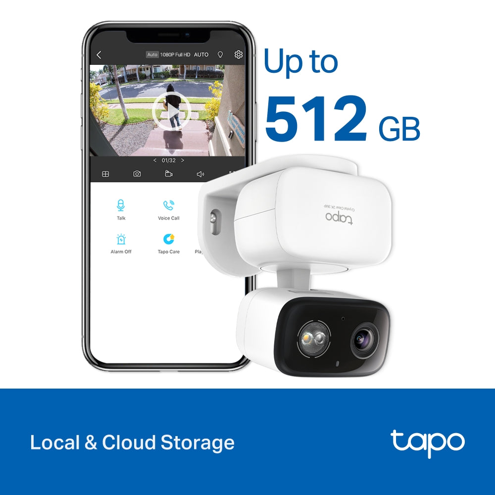 New Indoor/Outdoor Pan Tilt Wi-Fi Camera, 2K 3MP, Full-Colour Night Vision, Tapo C216