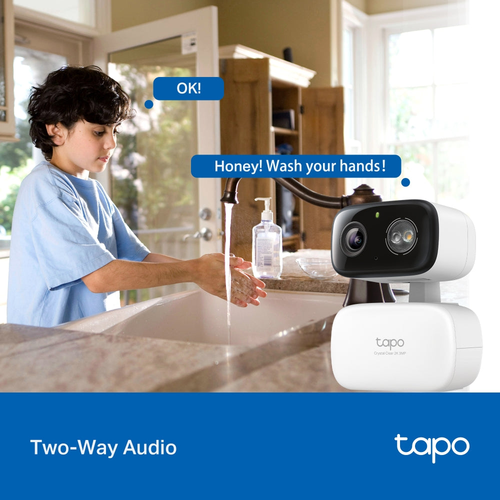 New Indoor/Outdoor Pan Tilt Wi-Fi Camera, 2K 3MP, Full-Colour Night Vision, Tapo C216