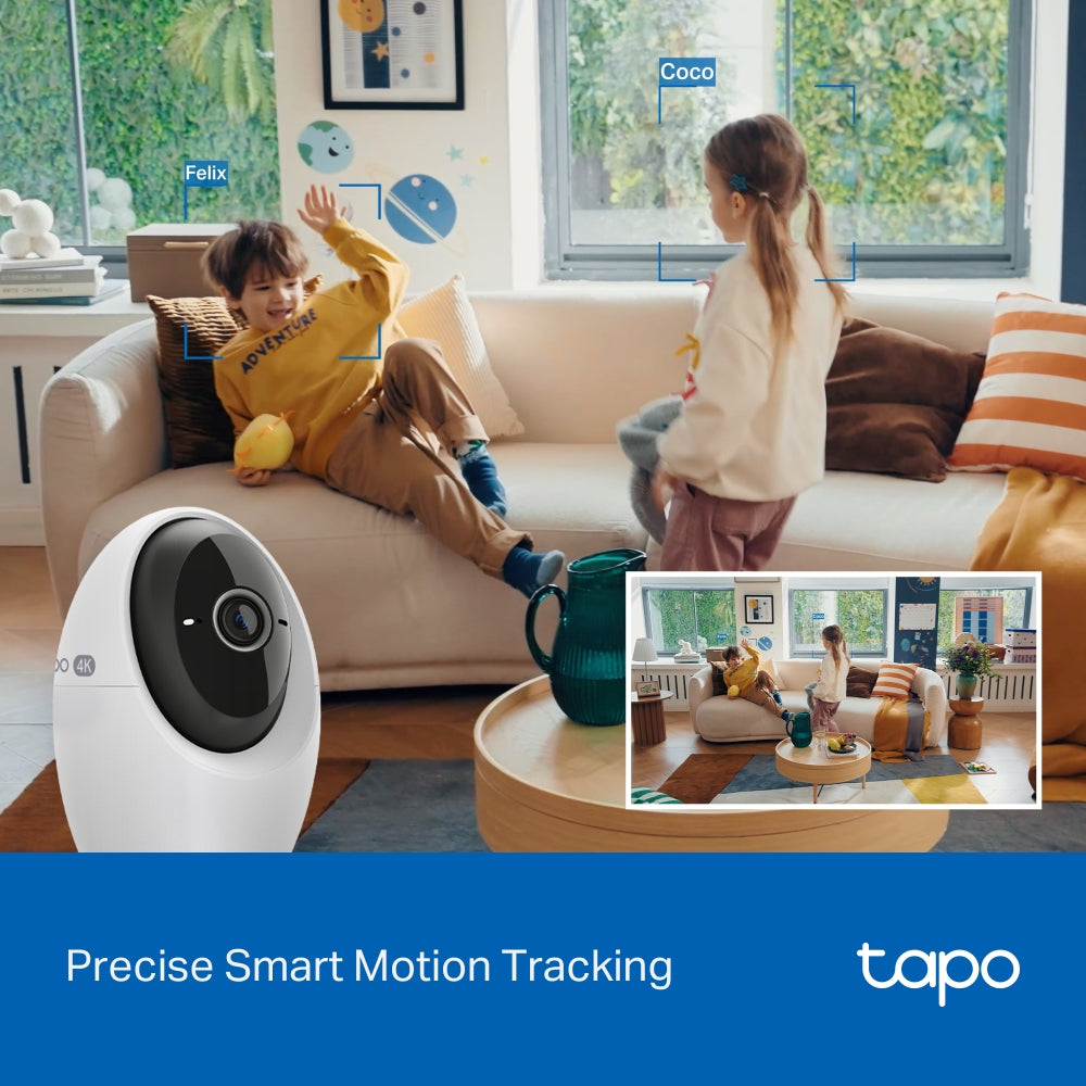 4K Clarity Indoor Pan Tilt Security Wi-Fi Cam, Enhanced Night Vision, Tapo C260