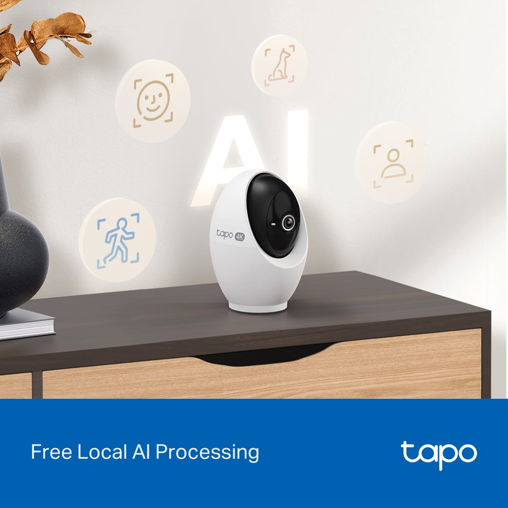 4K Clarity Indoor Pan Tilt Security Wi-Fi Cam, Enhanced Night Vision, Tapo C260