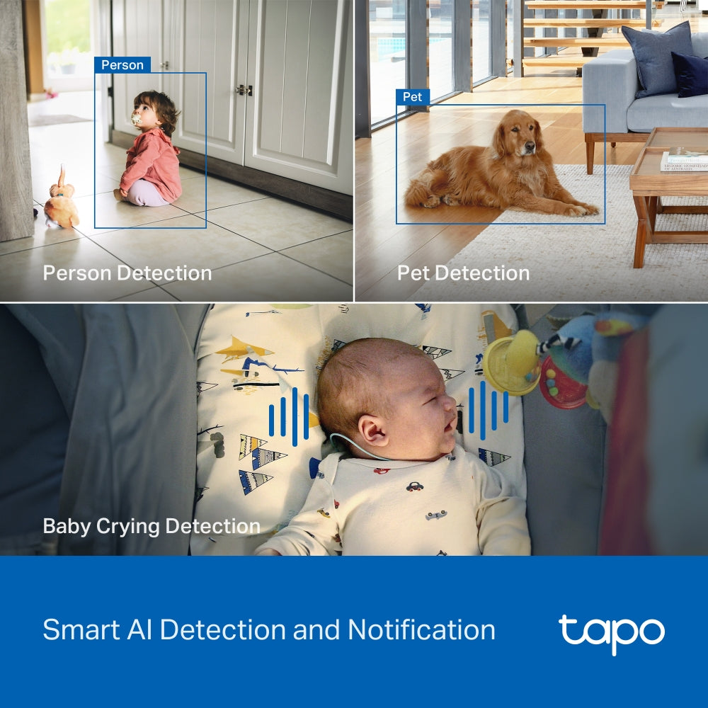 4K Clarity Indoor Pan Tilt Security Wi-Fi Cam, Enhanced Night Vision, Tapo C260