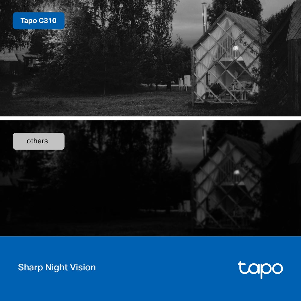 Tapo C310P2, 2K 3MP Outdoor Camera, Motion Detection, Built-in Siren, Night Vision