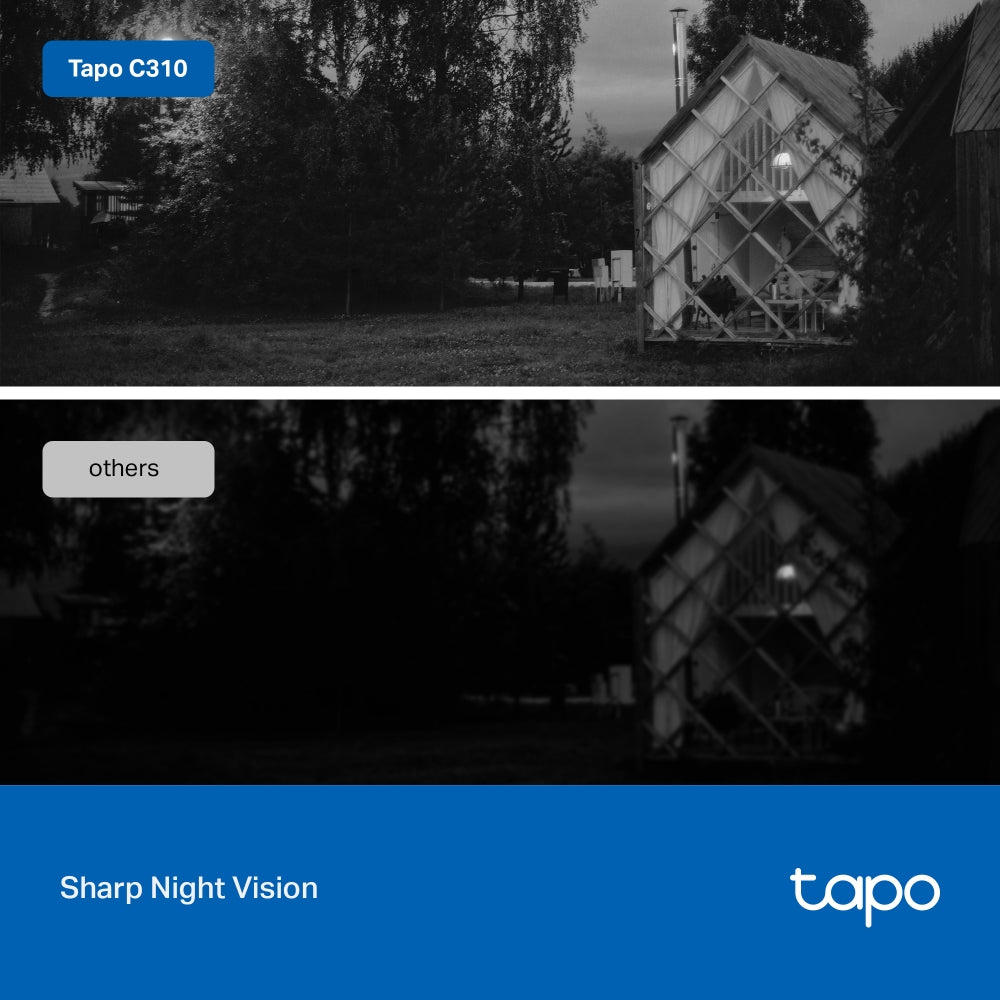 Tapo C310P2 Wired/Wireless 2K Outdoor Pan/Tilt/Zoom Security Camera