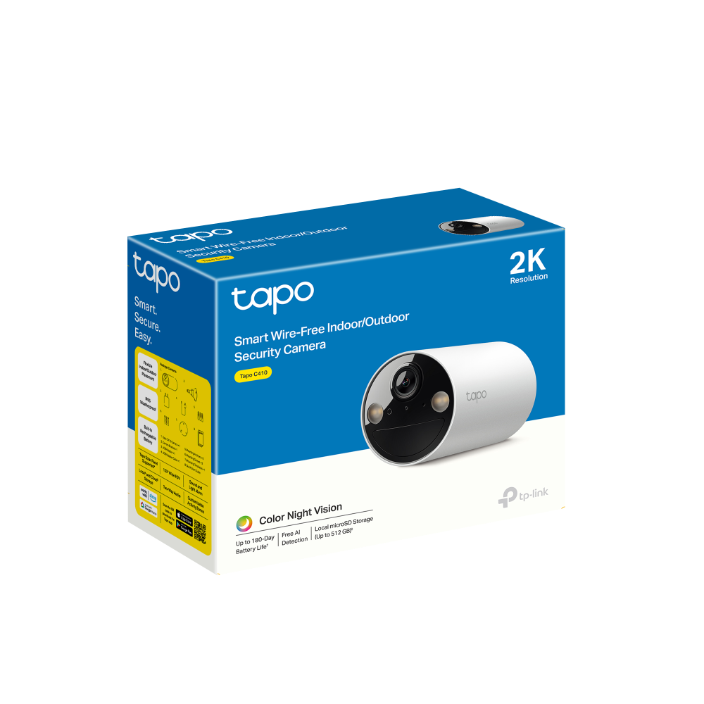 Tapo TC82 Twin Pack Indoor/Outdoor 2K Wireless Battery Security Camera
