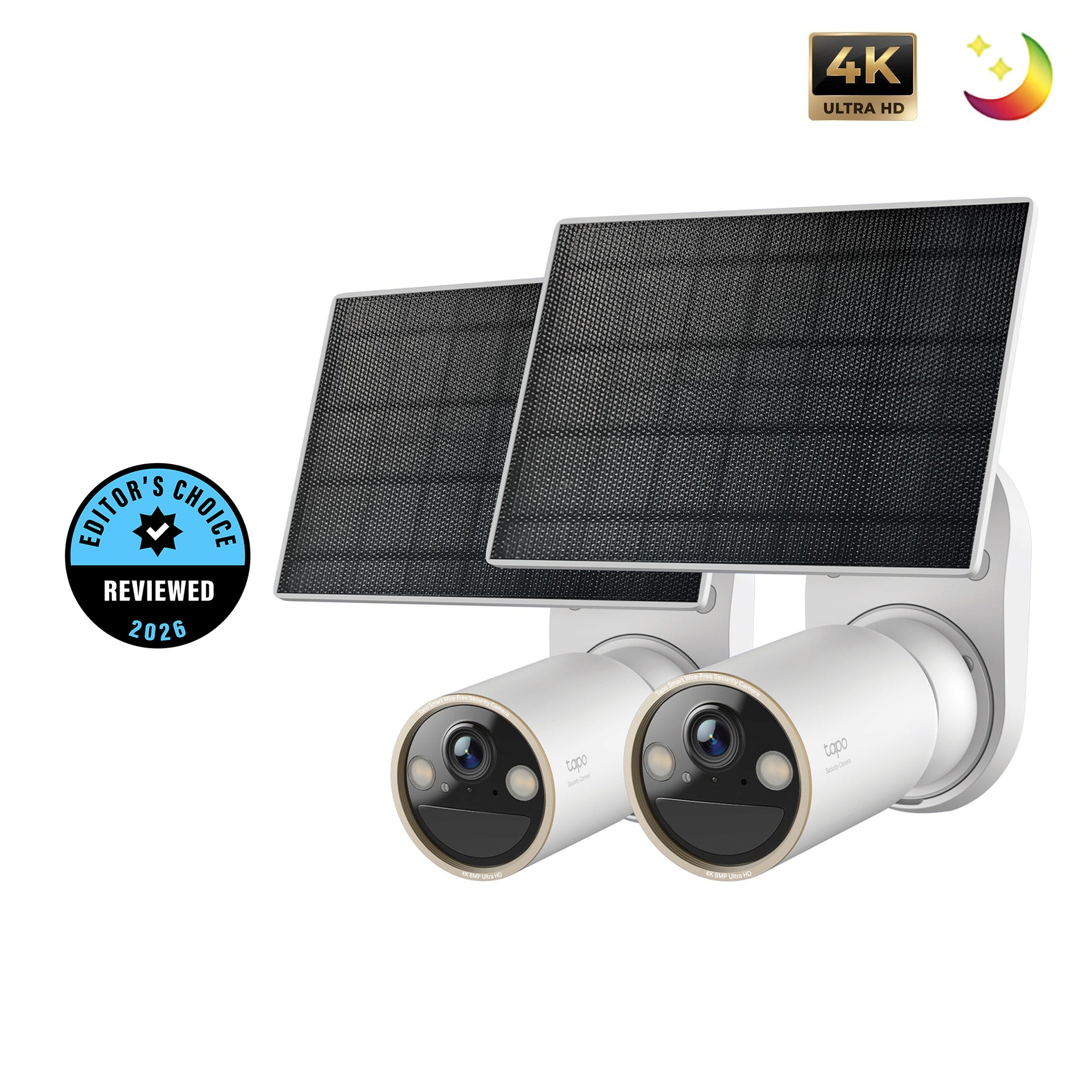 C460 KIT Solar Powered 4K Security Camera Magnetic Base Twin Pack