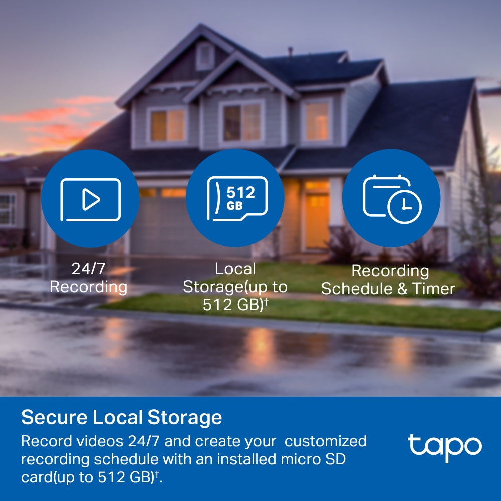 TC40 Outdoor Pan/Tilt Security Wi-Fi Camera, 1080P Full HD, Night Vision