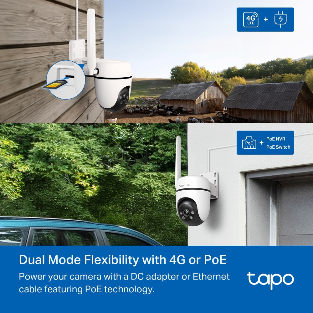 4G LTE/PoE Outdoor Pan Tilt Cam, 1080P, Tapo C501GW