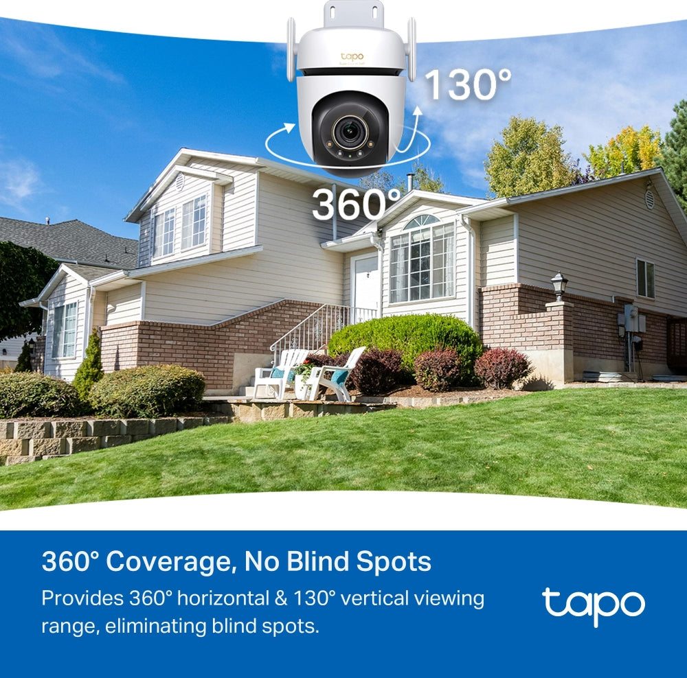 3K Clarity Outdoor Pan Tilt Security Wi-Fi Cam, Colour Night Vision, Tapo C530WS