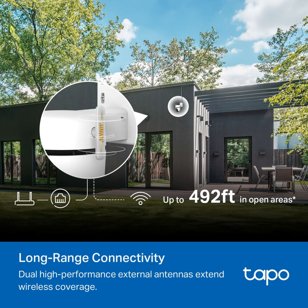 3K Clarity Outdoor Pan Tilt Security Wi-Fi Cam, Colour Night Vision, Tapo C530WS