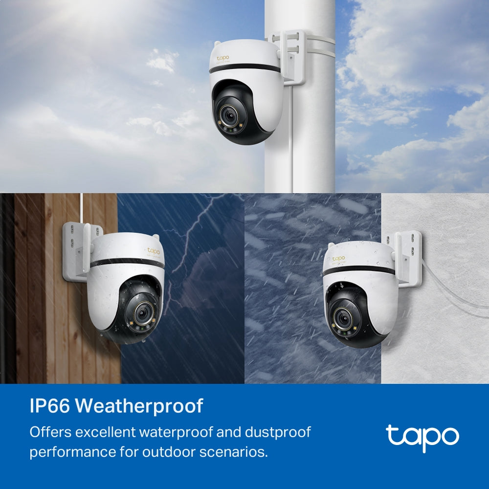 3K Clarity Outdoor Pan Tilt Security Wi-Fi Cam, Colour Night Vision, Tapo C530WS
