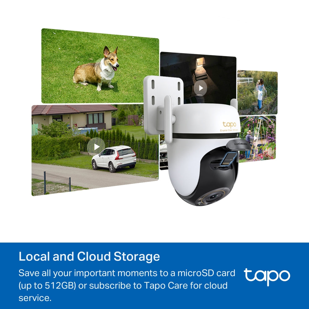 3K Clarity Outdoor Pan Tilt Security Wi-Fi Cam, Colour Night Vision, Tapo C530WS