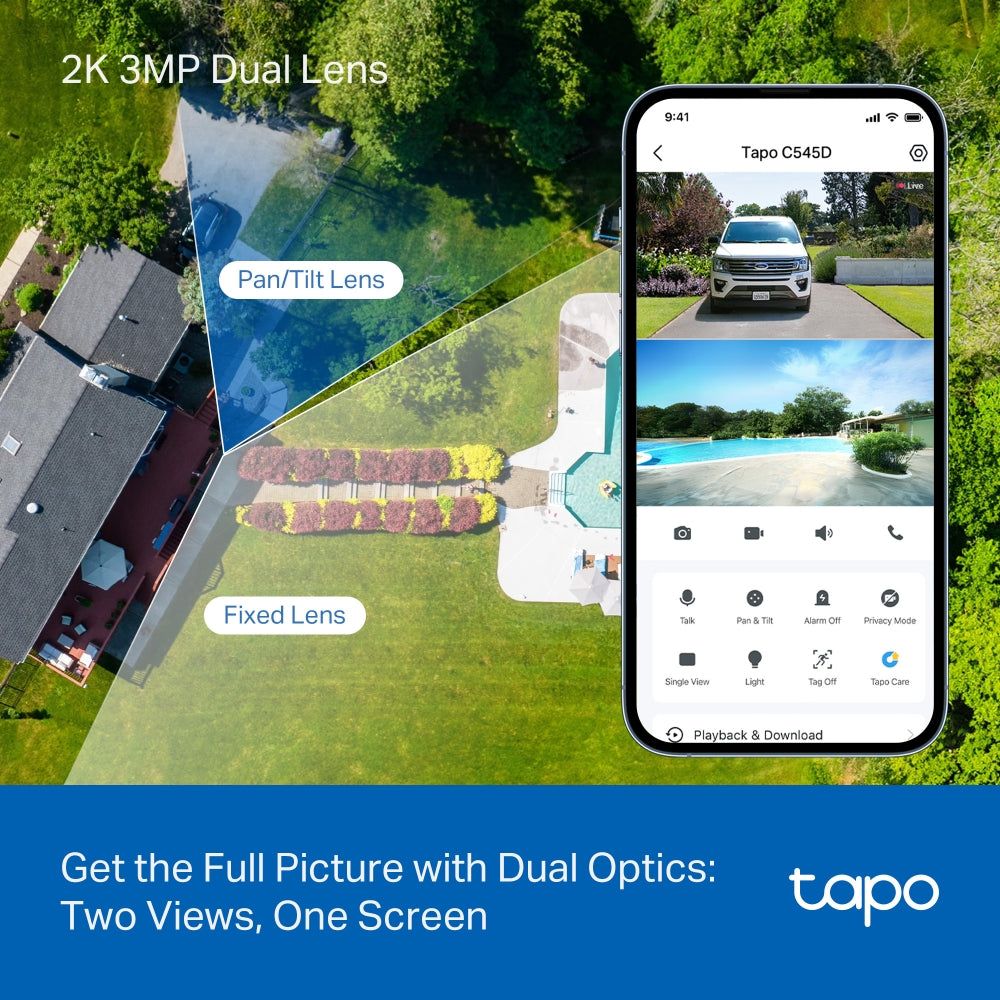 Tapo C545D 2K Outdoor Dual Lens Pan/Tilt Security Camera
