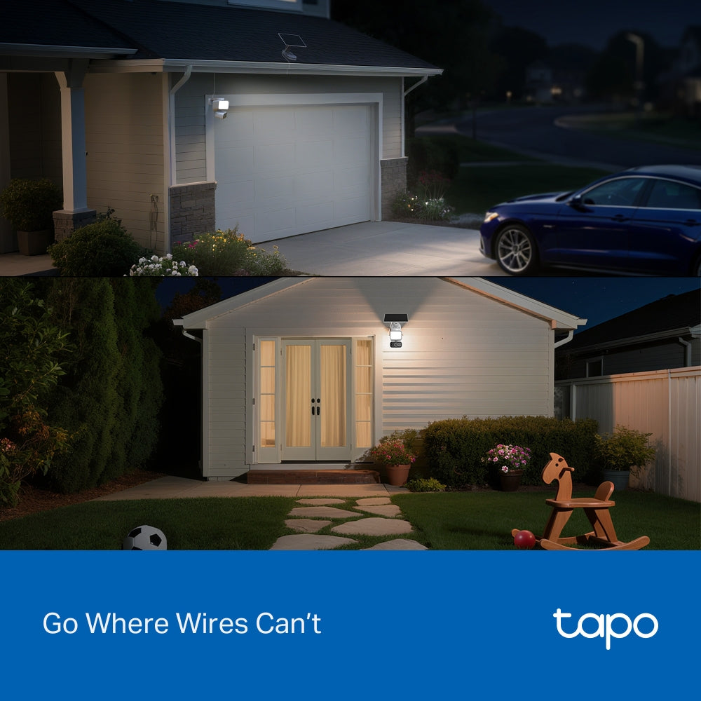 Tapo C615F KIT Solar-Powered Floodlight Security Camera with Pan-Tilt-Zoom Twin Pack