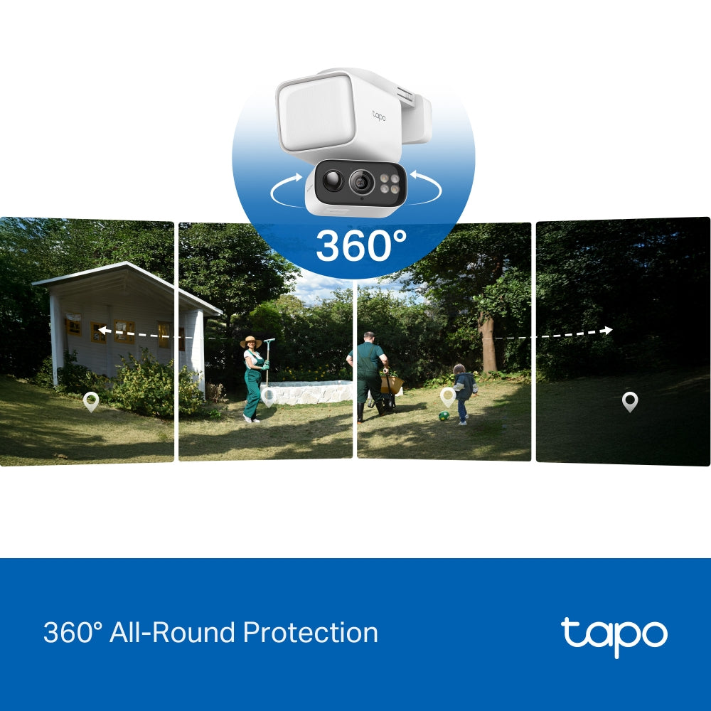 Tapo C615F KIT Solar-Powered Floodlight Security Camera with Pan-Tilt-Zoom Twin Pack
