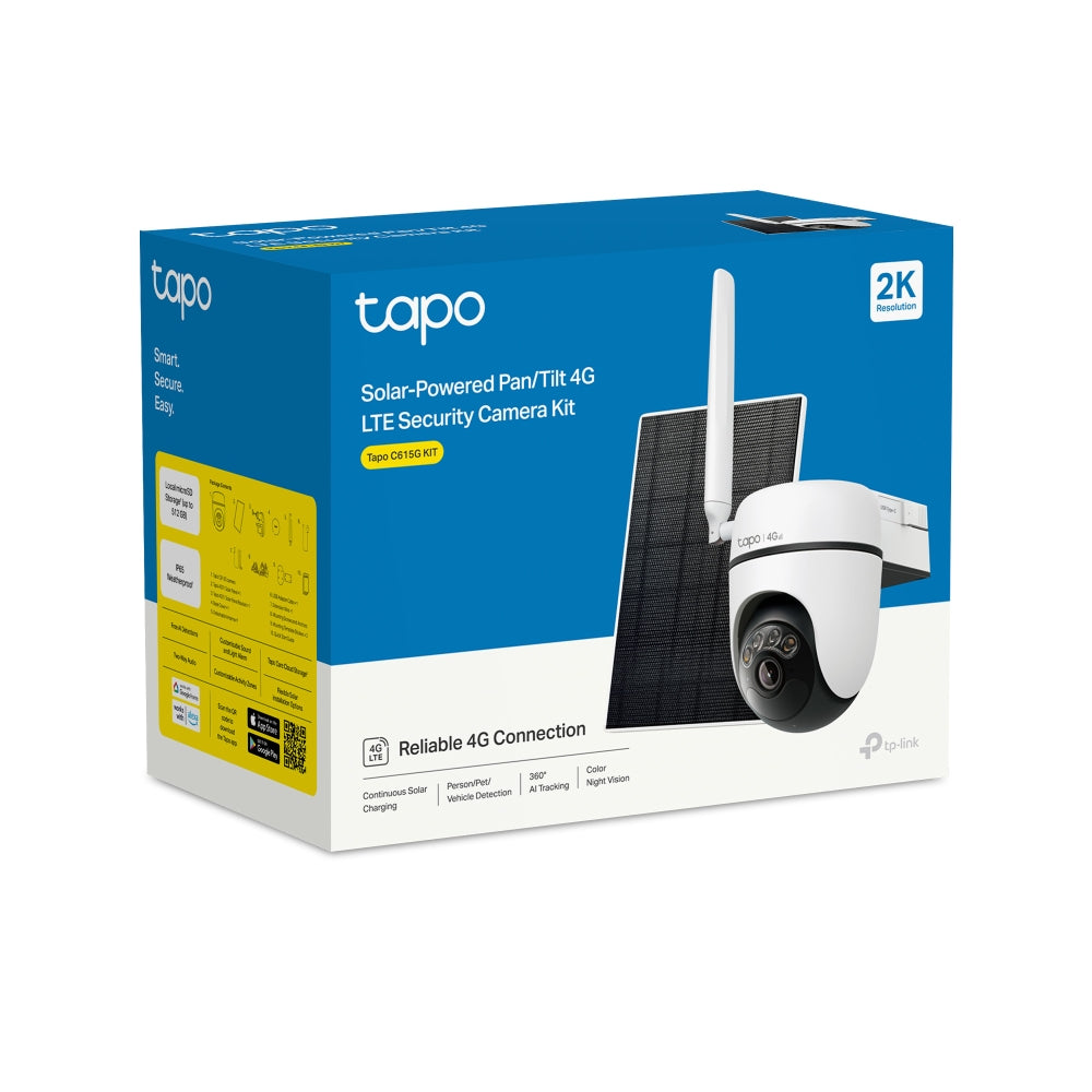Tapo C615G KIT Solar-Powered Pan/Tilt 4G LTE Security Camera Kit