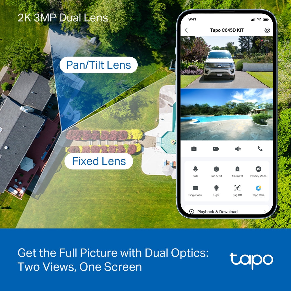 Tapo C645D KIT Solar-Powered Dual-Lens Pan/Tilt Security Camera Kit