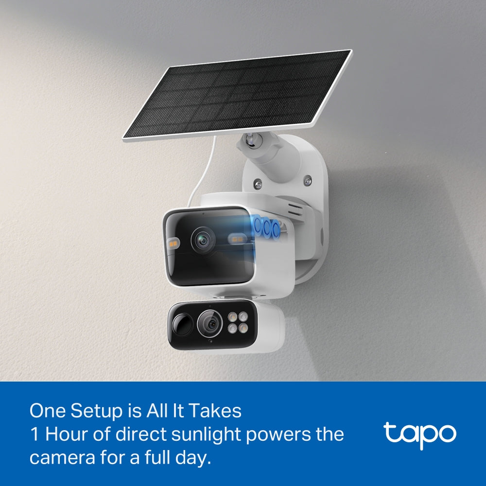 Tapo C645D KIT Solar-Powered Dual-Lens Pan/Tilt Security Camera Kit