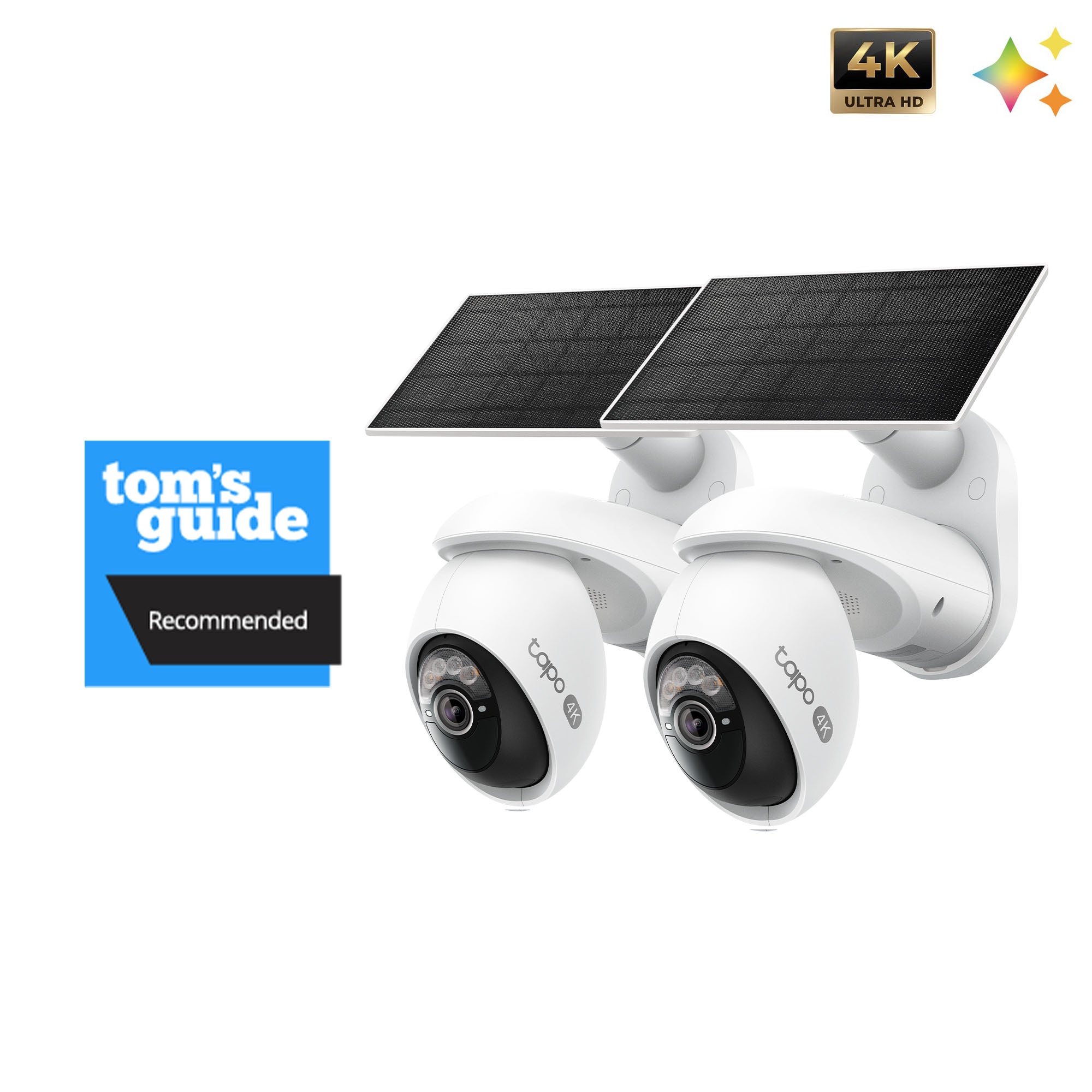 Tapo C660 KIT Twin Pack, Solar-Powered Pan-Tilt-Zoom 4K Security Camera