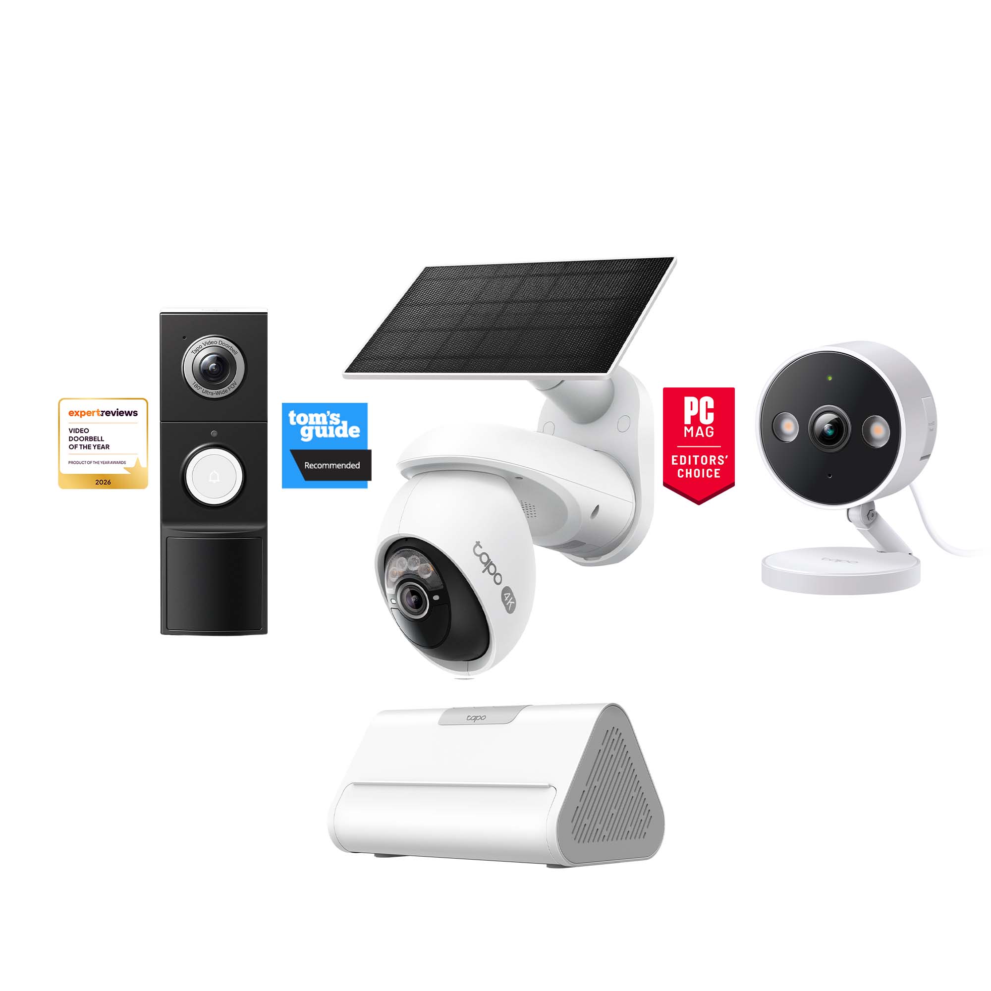 Tapo D235 Doorbell + C120 Indoor & C660 Outdoor Cameras + Central Hub Bundle