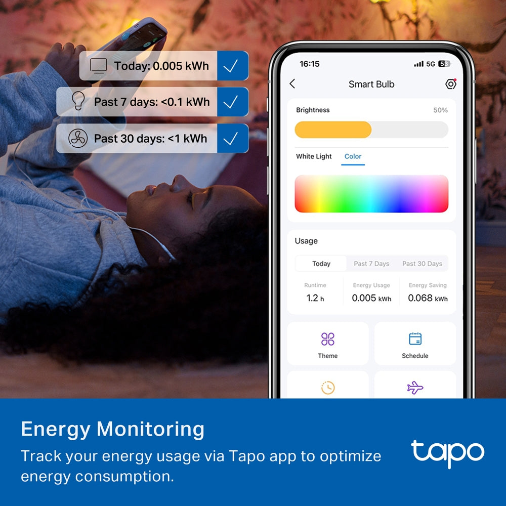 Smart Wi-Fi Candle Multicolour Light Bulb, Tapo L430C 2-pack