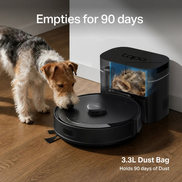 Tapo RV30 Max Plus Gen2, Robot Vacuum & Mop + Compact Auto-Empty Dock