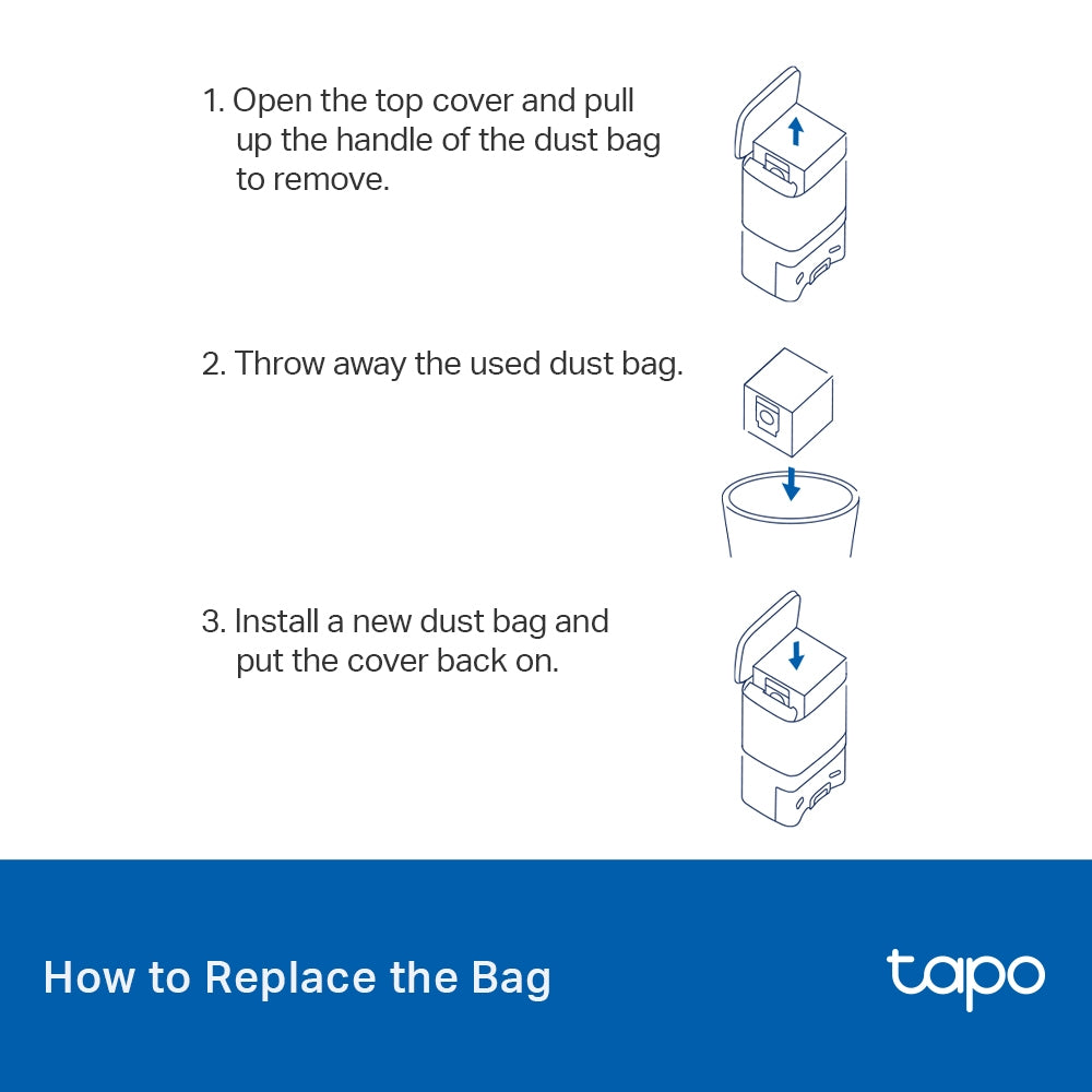 Tapo RVA200 Robot Vacuum Disposable Dust Bags (3 Packs)