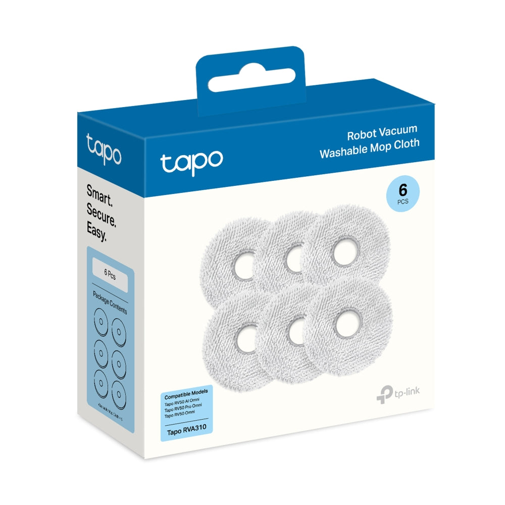 Tapo Robot Vacuum Washable Mop Cloth (6 Pcs), Tapo RVA310