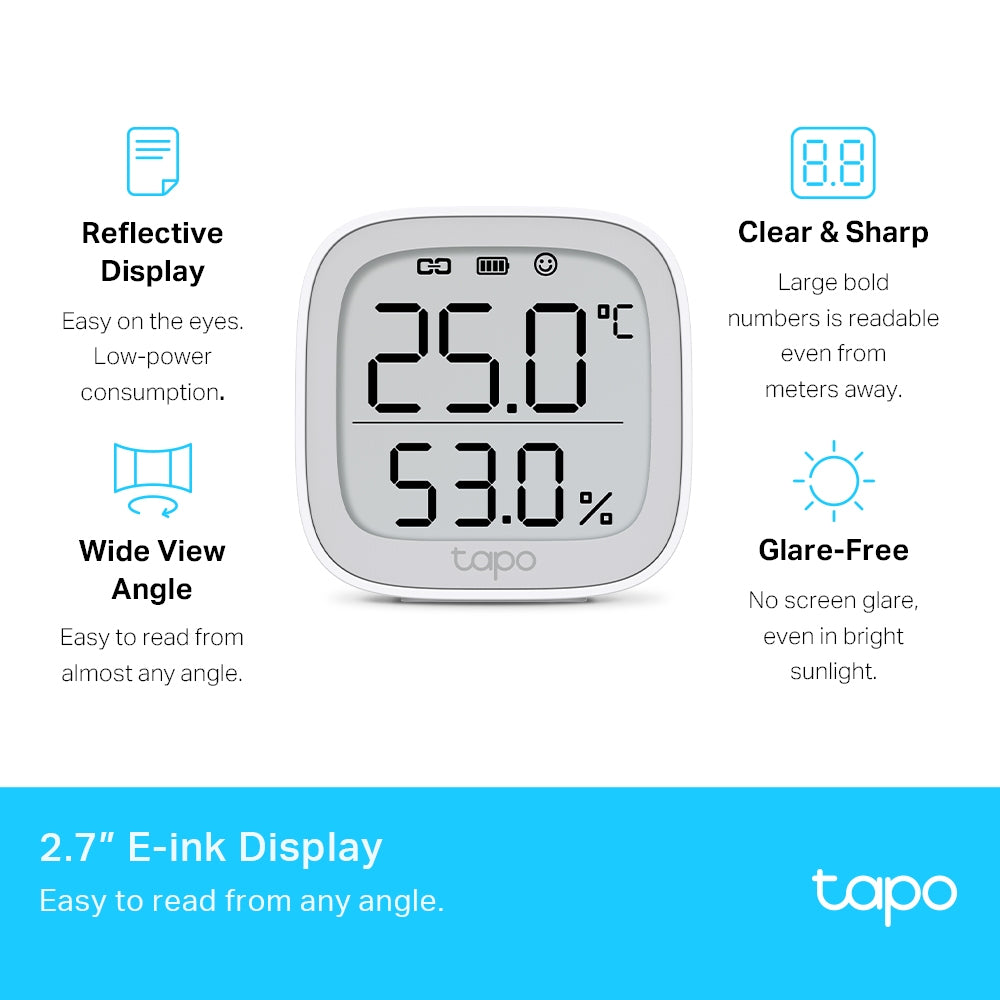 Smart Temperature & Humidity Monitor, LCD Display, Tapo T315