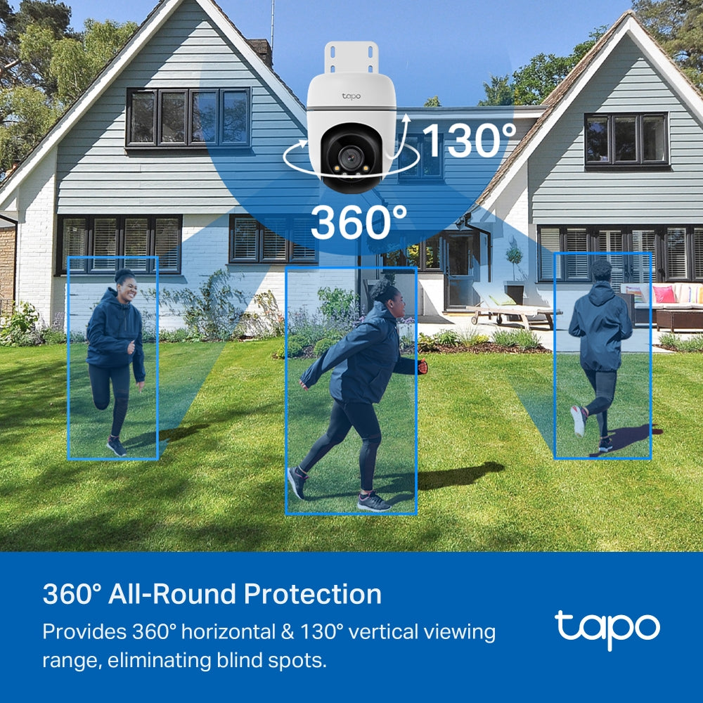 Outdoor Pan Tilt Security Wi-Fi Camera, 1080P Full HD, Colour Night Vision, Tapo TC40 Twin