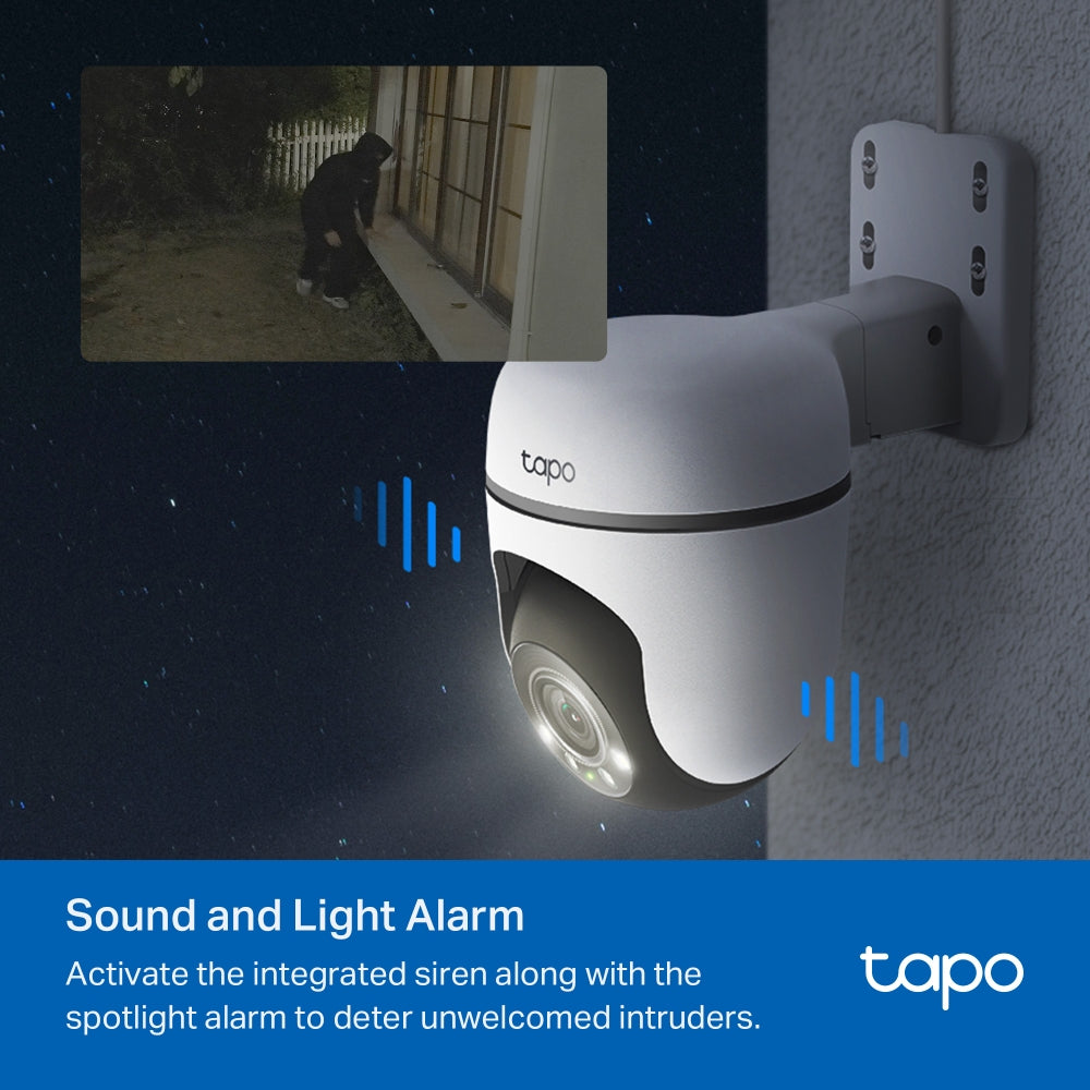 Outdoor Pan Tilt Security Wi-Fi Camera, 1080P Full HD, Colour Night Vision, Tapo TC40 Twin