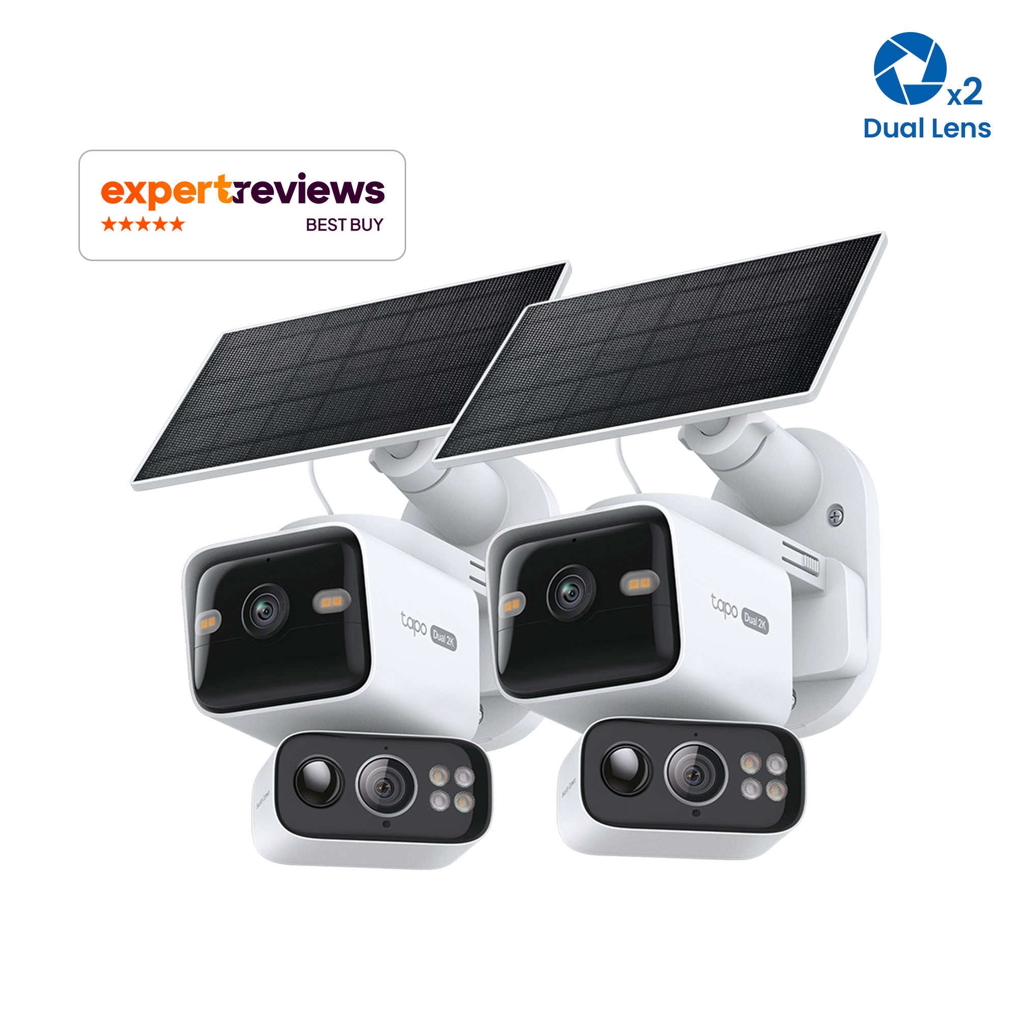 Tapo C645D KIT Solar-Powered Dual-Lens Pan/Tilt Security Camera Kit Twin Pack