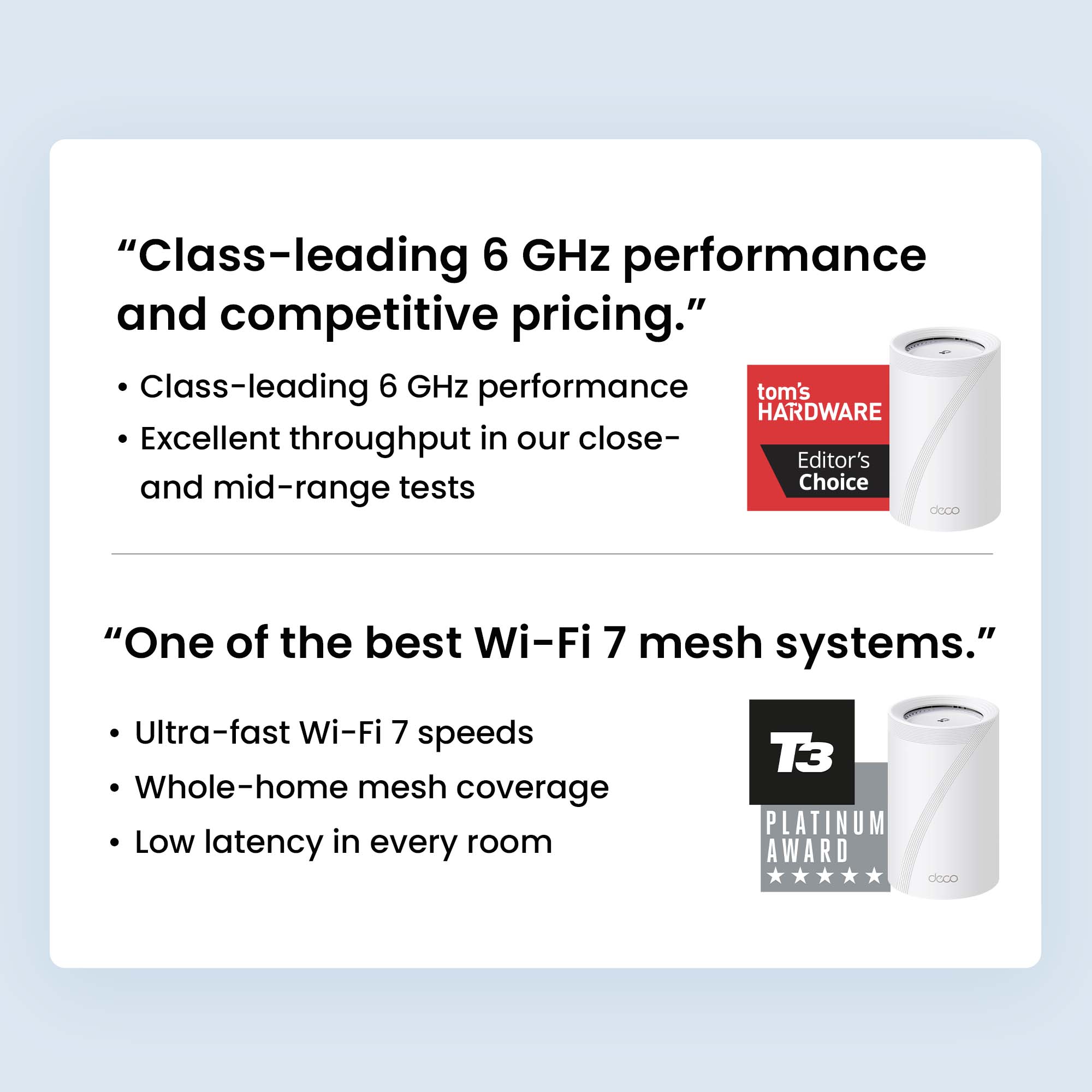 Archer Wi-Fi 7 GE800 Gaming Router + Deco BE68 3-Pack Mesh System Bundle