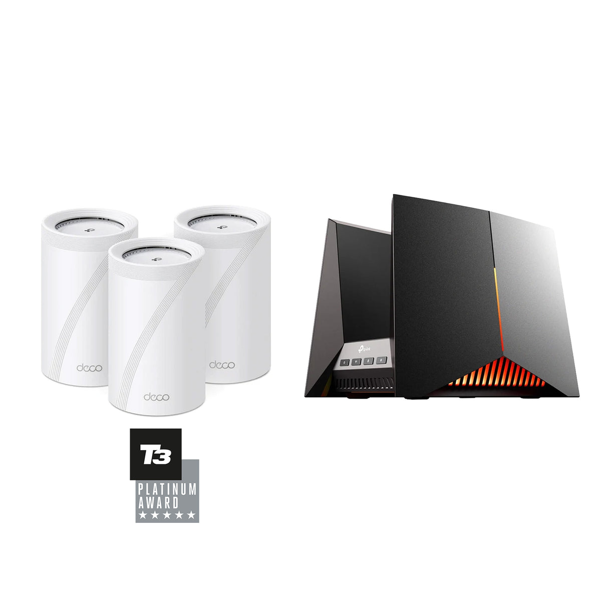Archer Wi-Fi 7 GE800 Gaming Router + Deco BE68 3-Pack Mesh System Bundle